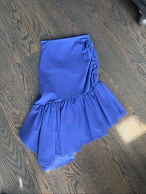 Anthropologie Blue Asymmetrical Ruffle Skirt